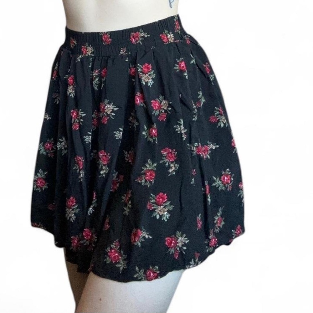 Brandy Melville Floral Black Skirt